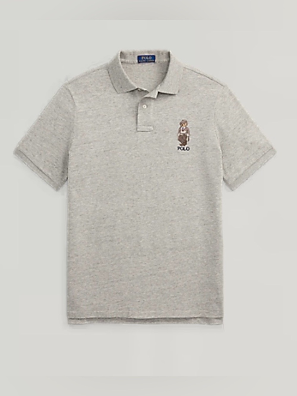 Polo Ralph Lauren Classic Fit Polo Bear Mesh Polo Shirt Grey size M